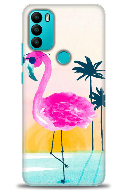 General Mobile GM 21 Plus Kılıf HD Baskılı Kılıf - Flamingo