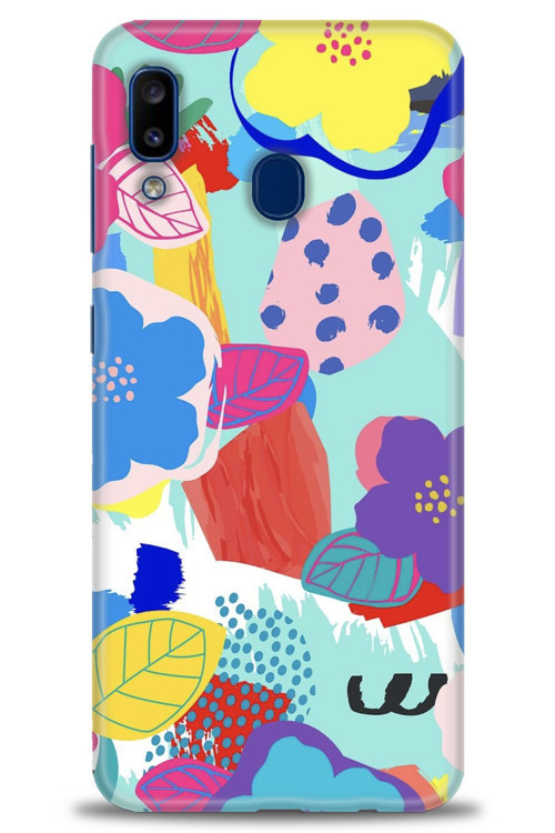 Samsung Galaxy A20 Kılıf HD Baskılı Kılıf - Flowers