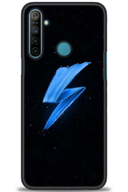 Realme C3 Kılıf HD Baskılı Kılıf - Mavi Şimşek