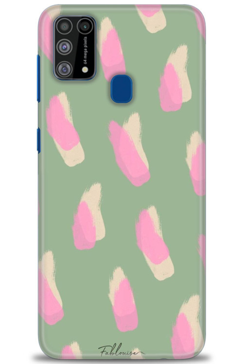 Samsung Galaxy M31 Kılıf HD Baskılı Kılıf - Pembe Krem