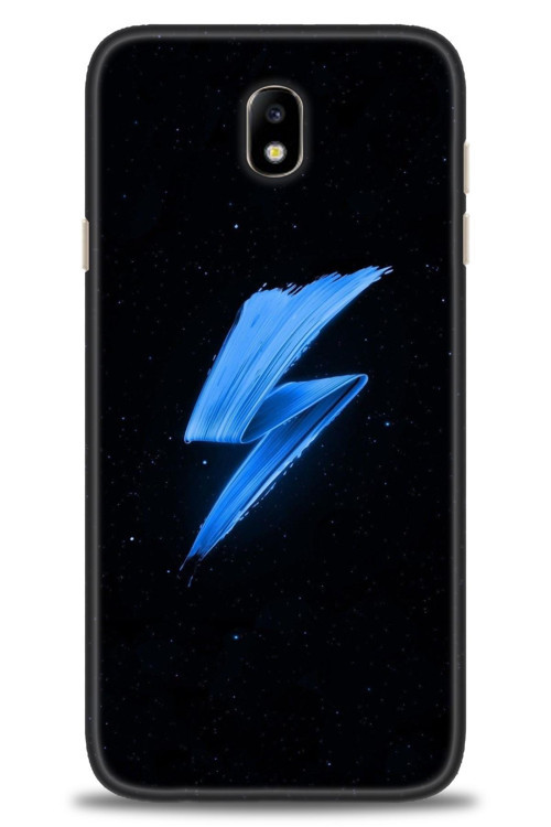 Samsung Galaxy J7 Pro / J730 Kılıf HD Baskılı Kılıf - Mavi Şimşek