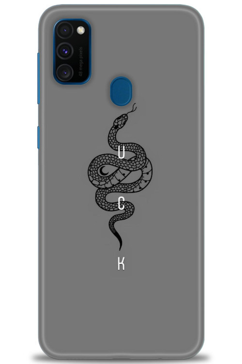 Samsung Galaxy M30S Kılıf HD Baskılı Kılıf - Siyah Yılan