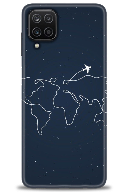 Samsung Galaxy M12 Kılıf HD Baskılı Kılıf - Uçak ve Dünya