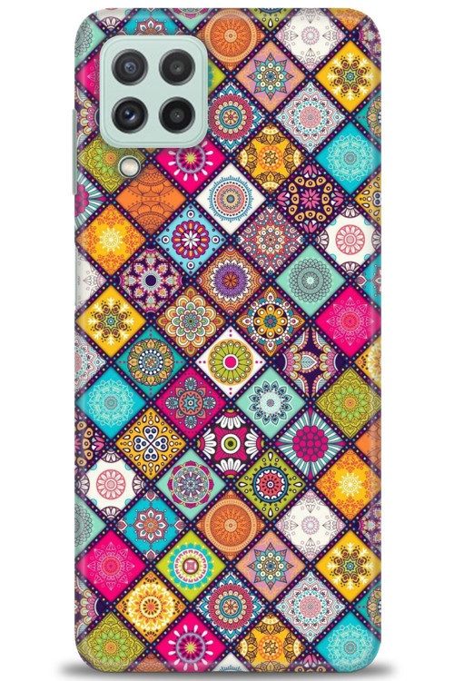 Samsung Galaxy M32 Kılıf HD Baskılı Kılıf - Renkli Mozaik