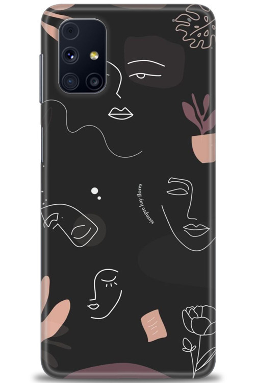 Samsung Galaxy M31S Kılıf HD Baskılı Kılıf - Siyah Silüet