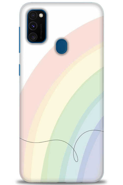 Samsung Galaxy M21 Kılıf HD Baskılı Kılıf - Soft Gökkuşağı