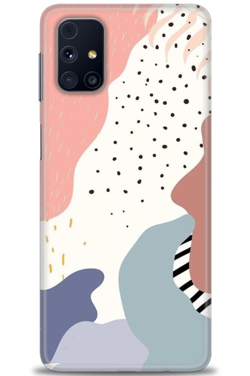 Samsung Galaxy M31S Kılıf HD Baskılı Kılıf - Yaprak ve Benekler