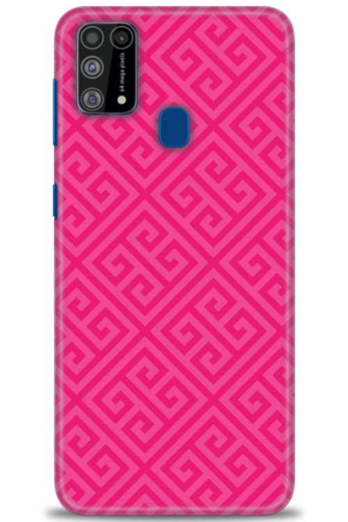 Samsung Galaxy M31 Kılıf HD Baskılı Kılıf - Pembe Mozaik