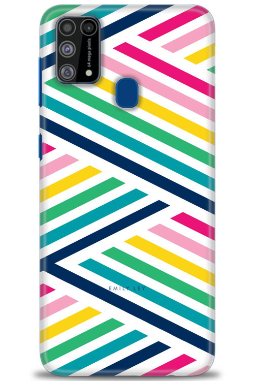 Samsung Galaxy M31 Kılıf HD Baskılı Kılıf - Renkli Çubuklar