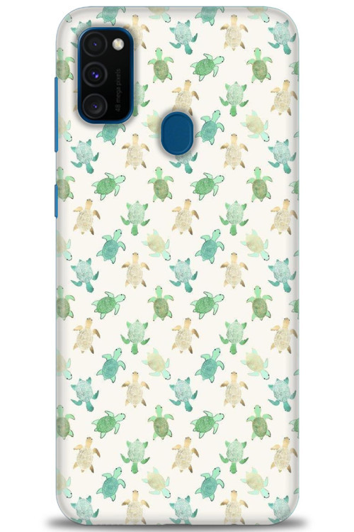 Samsung Galaxy M21 Kılıf HD Baskılı Kılıf - Minik Tosbağalar