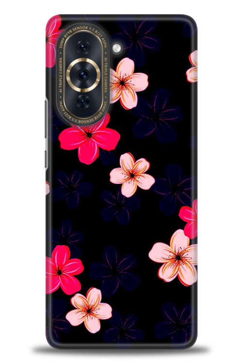 Huawei Nova 10 Pro Kılıf HD Baskılı Kılıf - Pembe Mavi Çiçekler
