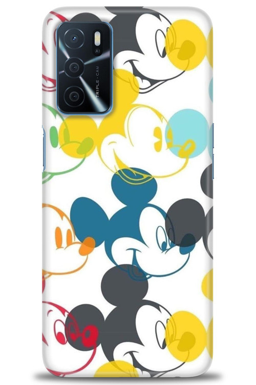 Oppo A16 Kılıf HD Baskılı Kılıf - Renkli Mickey Mouse