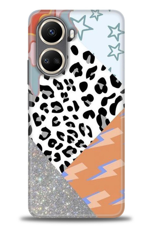 Huawei Nova 10 SE Kılıf HD Baskılı Kılıf - Leopar ve Şimşekler