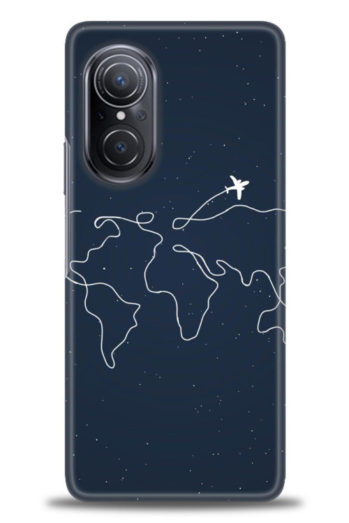 Huawei Nova 9 SE Kılıf HD Baskılı Kılıf - Uçak ve Dünya