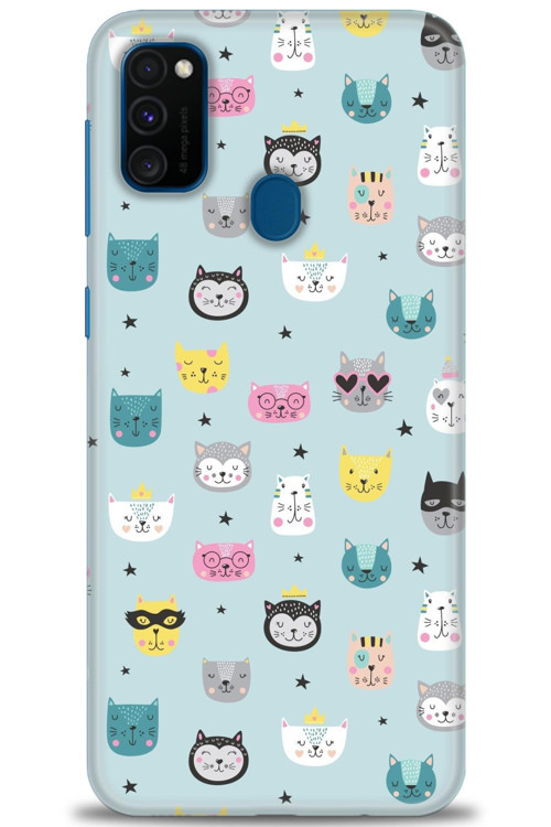 Samsung Galaxy M21 Kılıf HD Baskılı Kılıf - Cats