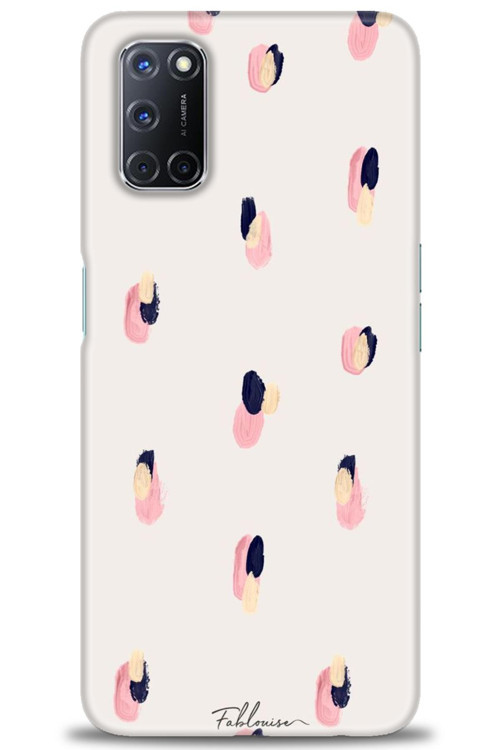 Oppo A52 Kılıf HD Baskılı Kılıf - Pembe Lacivert