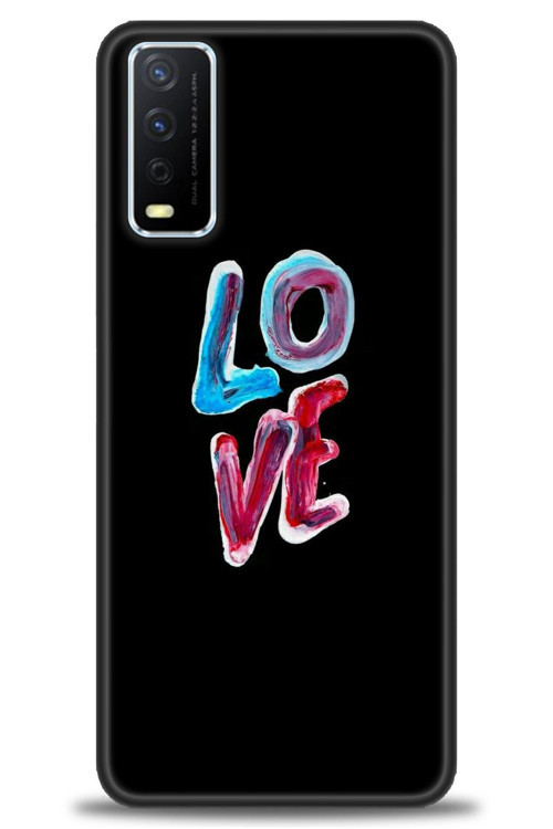 Vivo Y20 Kılıf HD Baskılı Kılıf - Renkli Love