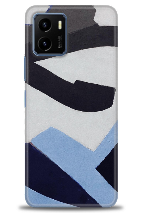 Vivo Y21S Kılıf HD Baskılı Kılıf - Gri Mavi