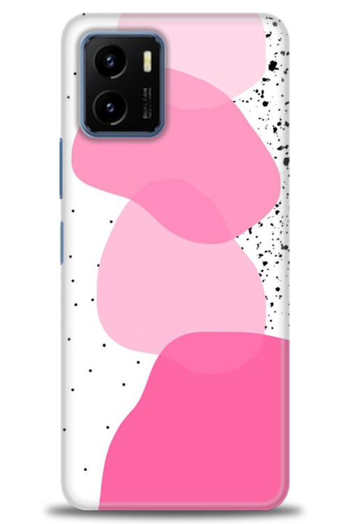 Vivo Y21S Kılıf HD Baskılı Kılıf - Pembe Beyaz Siyah