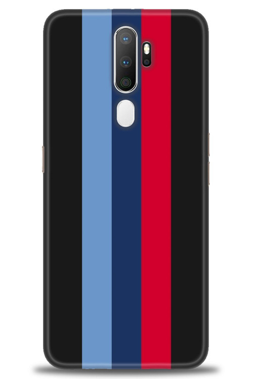Oppo A5 2020 Kılıf HD Baskılı Kılıf - Bordo Mavi Çubuklar