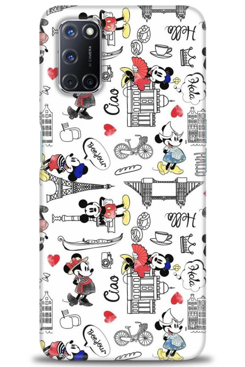 Oppo A52 Kılıf HD Baskılı Kılıf - Mickey Şehirde