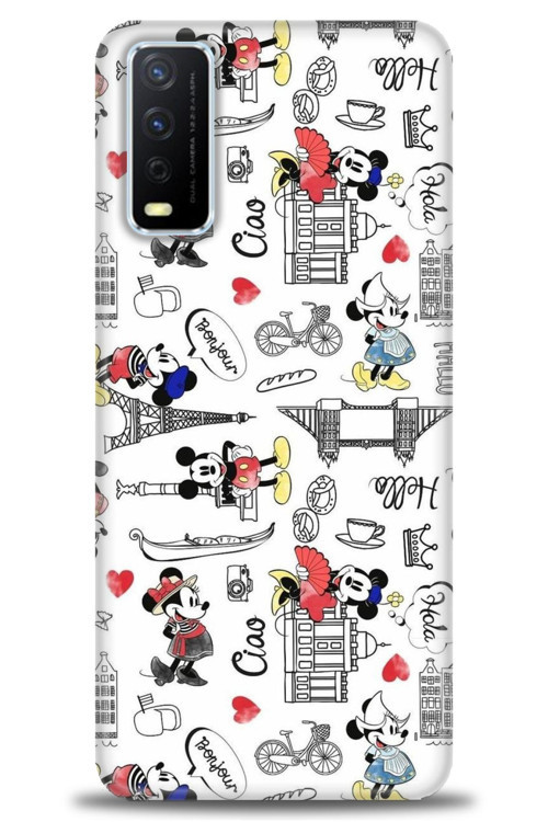 Vivo Y20 Kılıf HD Baskılı Kılıf - Mickey Şehirde