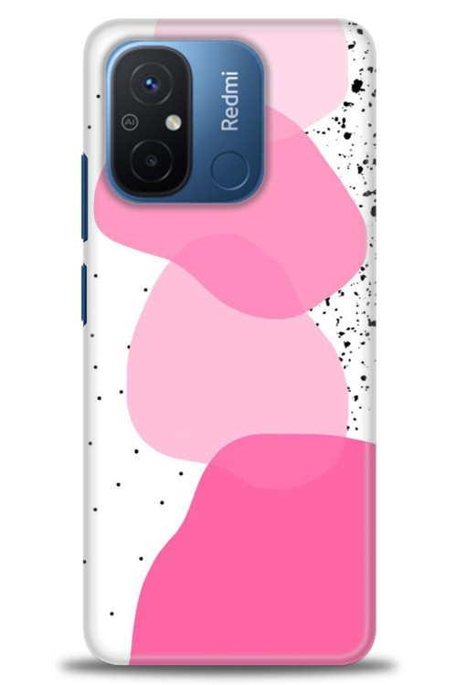 Xiaomi Redmi 12C Kılıf HD Baskılı Kılıf - Pembe Beyaz Siyah