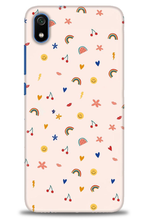 Xiaomi Redmi 7A Kılıf HD Baskılı Kılıf - Kiraz ve Gökkuşağı