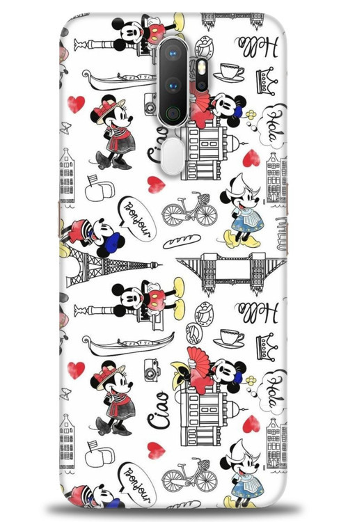 Oppo A5 2020 Kılıf HD Baskılı Kılıf - Mickey Şehirde
