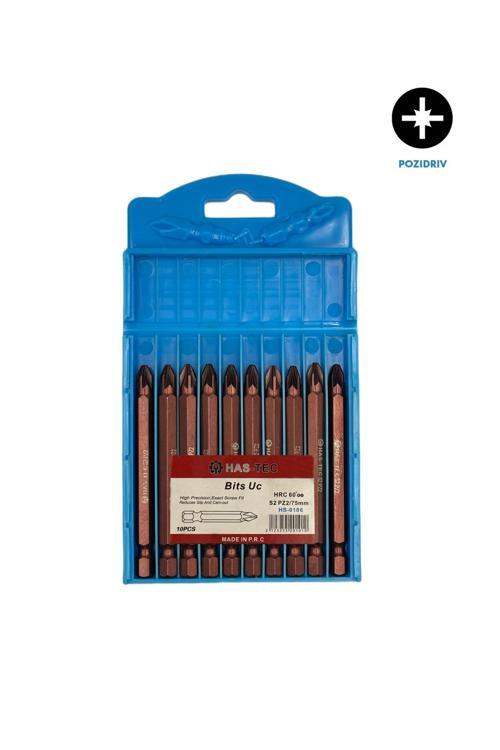 Pz2 Bits Uç – 75 Mm | 10'Lu Pozidriv Yıldız Uç Seti – Hassas Ve Güçlü Vidalama