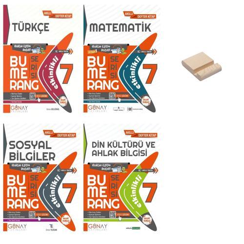 7. Sınıf Bumerang Etkinlikli Türkçe Matematik Sosyal ve Din Kitabı 4lü Set + Telefon Standı