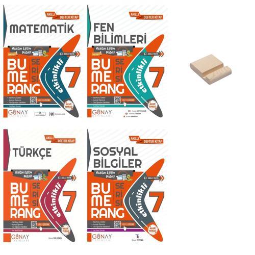 7. Sınıf Bumerang Etkinlikli  Matematik Fen Türkçe ve Sosyal Kitabı 4lü Set + Telefon Standı