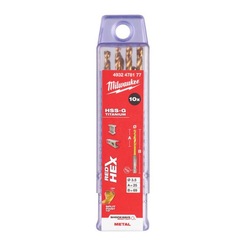 HSS-G Krom Matkap Ucu 10'lu 3,5x70mm - 10lu