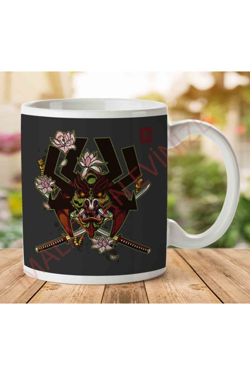 Art hedi̇ye Kabuto Samurai Jack Iki Tarafı Baskılı Kupa Bardak
