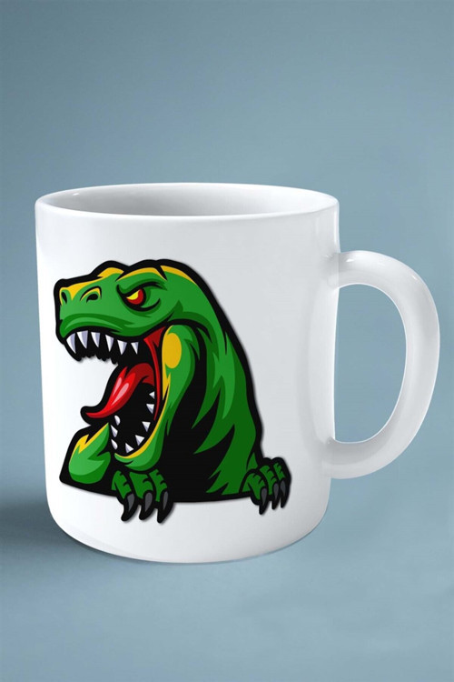 Art hedi̇ye t-rex trex baskılı kupa bardak çift taraflı kişiye özel model 3