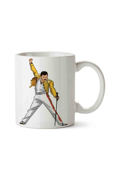 Met desi̇gn Freddie Mercury Queen 11 Porselen Kupa Bardak