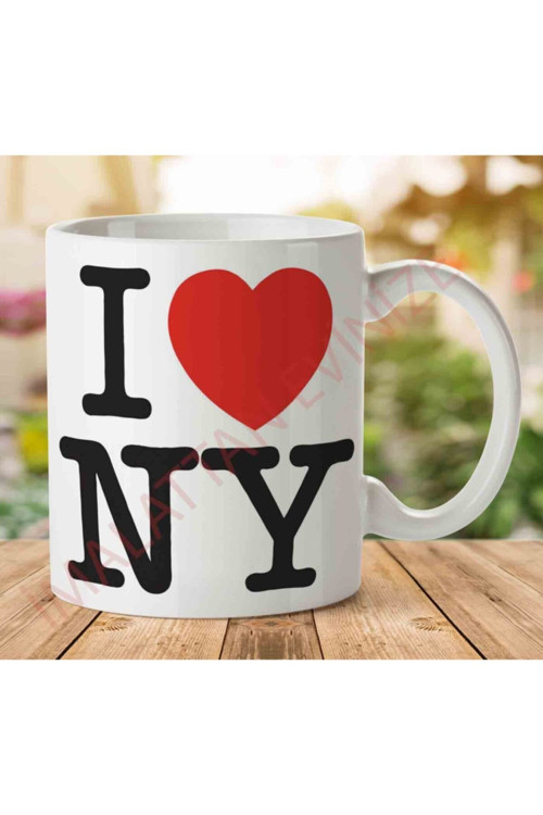 Art hedi̇ye I Love Ny Iki Tarafı Baskılı Kupa Bardak