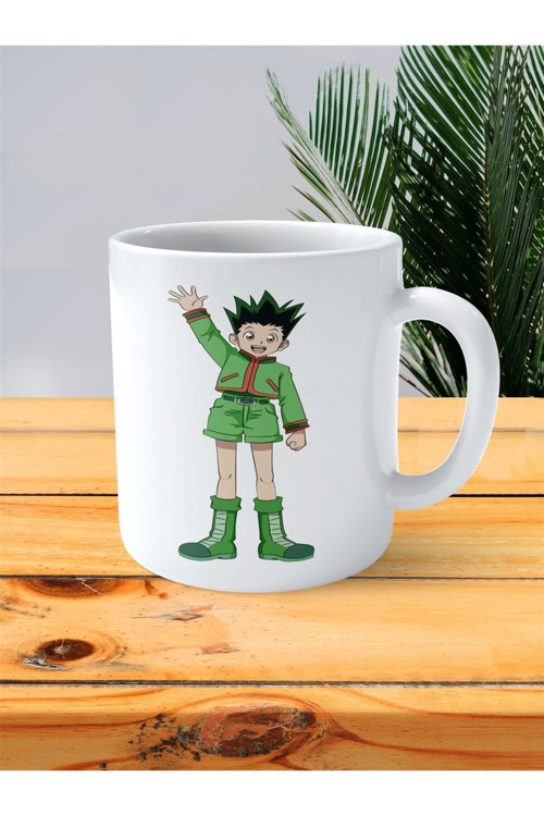 Art hedi̇ye hunter x hunter baskılı bardak Gon Freecss el salla