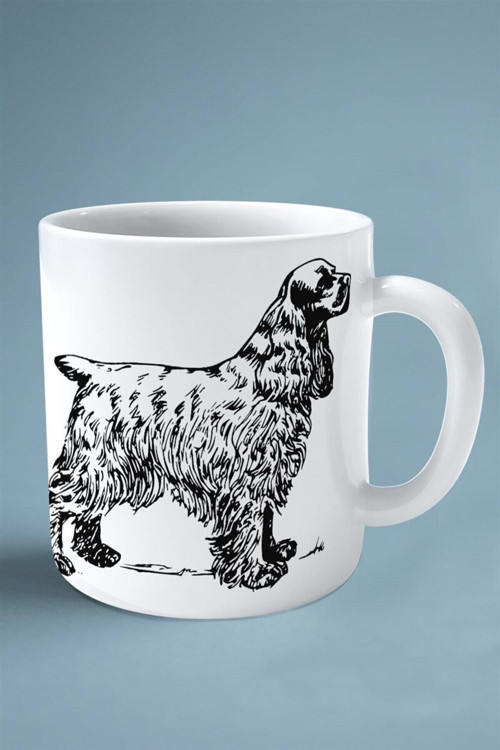 Art hedi̇ye Spaniel Köpek Isimli Kişiye Özel Baskılı Kupa Bardak Model