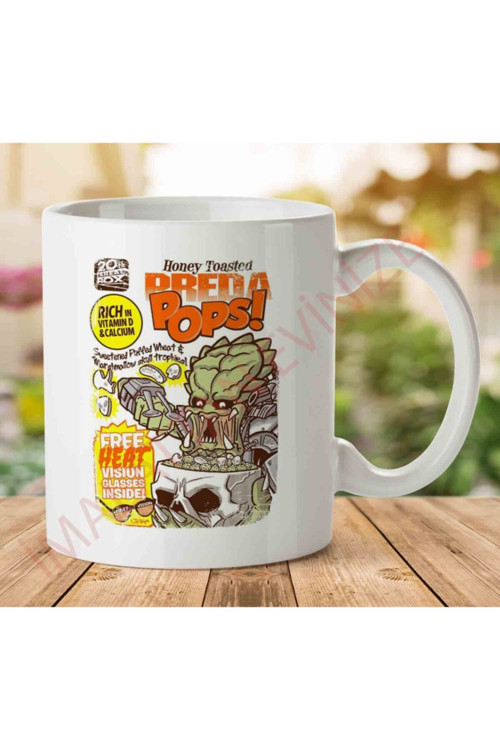 Art hedi̇ye Preda Pops Predator Cereal Iki Tarafı Baskılı Kupa Bardak