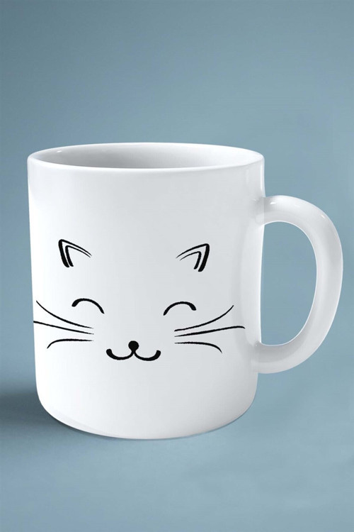 Art hedi̇ye kedi isimli Kişiye Özel Baskılı Kupa Bardak kurşun çizim