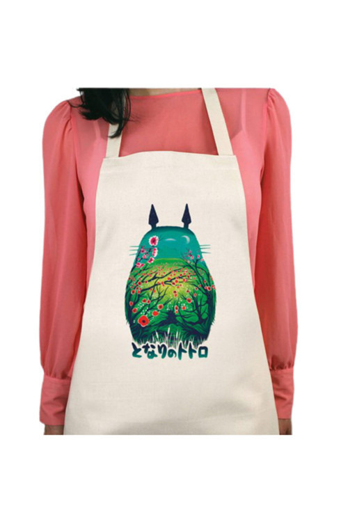 Art hedi̇ye Totoro Kalıcı Baskılı Su Itici Özellikli Yıkanabilir Mutfak Önlüğü