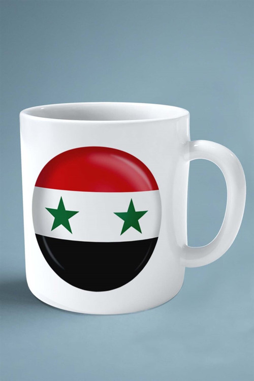 Art hedi̇ye suriye Syriabayrak baskılı kupa bardak çift taraflı kişiye özel model 1
