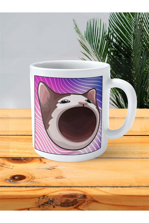Art hedi̇ye popcat Baskılı Kupa Bardak Kişiye Özel desen 3