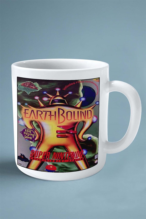 Art hedi̇ye Earthbound Oyun Baskılı Kupa Bardak Çift taraflı Kişiye Özel model 1