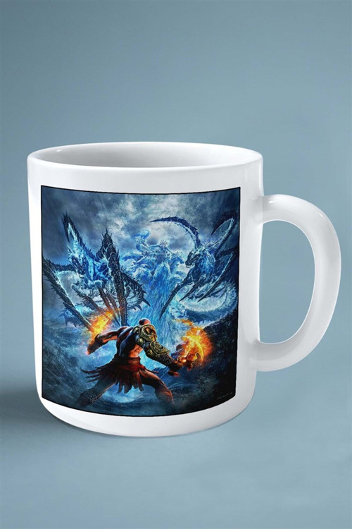 Art hedi̇ye god of war Oyun Baskılı Kupa Bardak Çift taraflı Kişiye Özel model 1