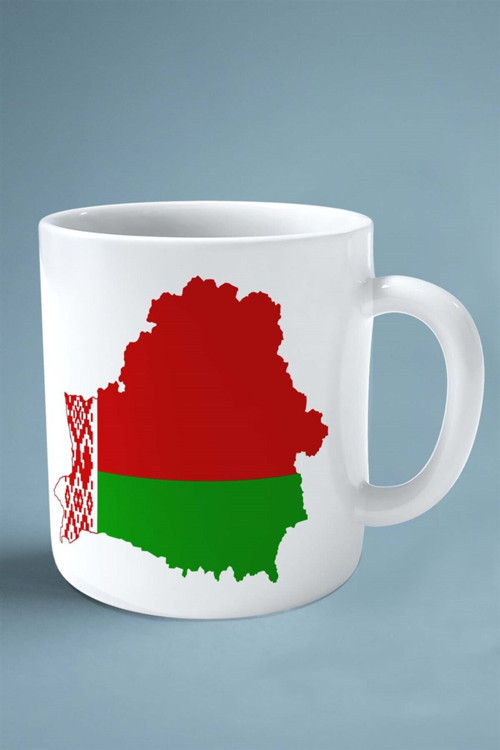 Art hedi̇ye belarus bayrak baskılı kupa bardak çift taraflı kişiye özel model 1