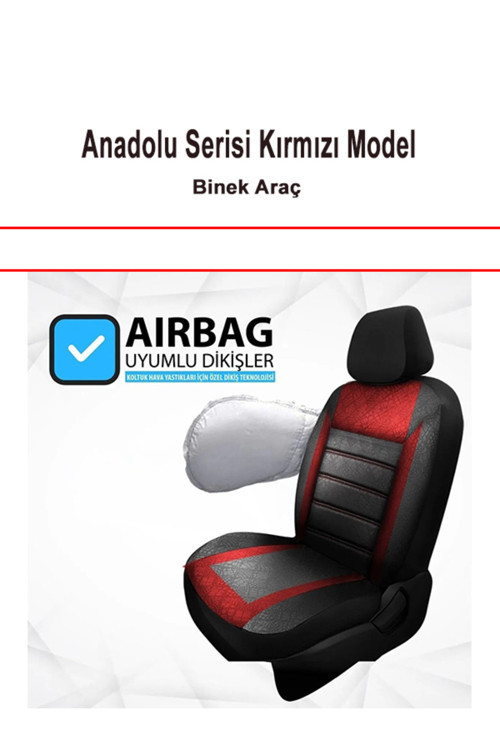 Hyundaı Ix35 Uyumlu Araç,Oto Anadolu Serisi Fiyat Performans Koltuk Kılıfı Kirmizi