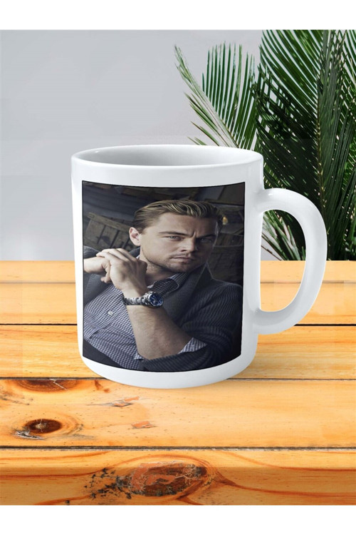 Art hedi̇ye leonardo di caprio Baskılı Kupa Bardak Kişiye Özel desen 1