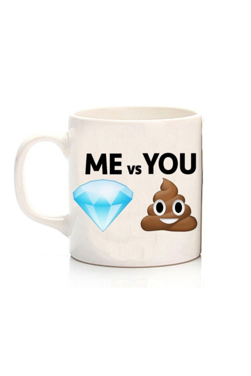 Art hedi̇ye Me Diamond Vs You Shit Iki Tarafı Baskılı Kupa Bardak